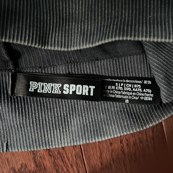 PINK Gray Racerback Sports Bra With Very Light Padding Women’s Size Small - Picture 3 of 3